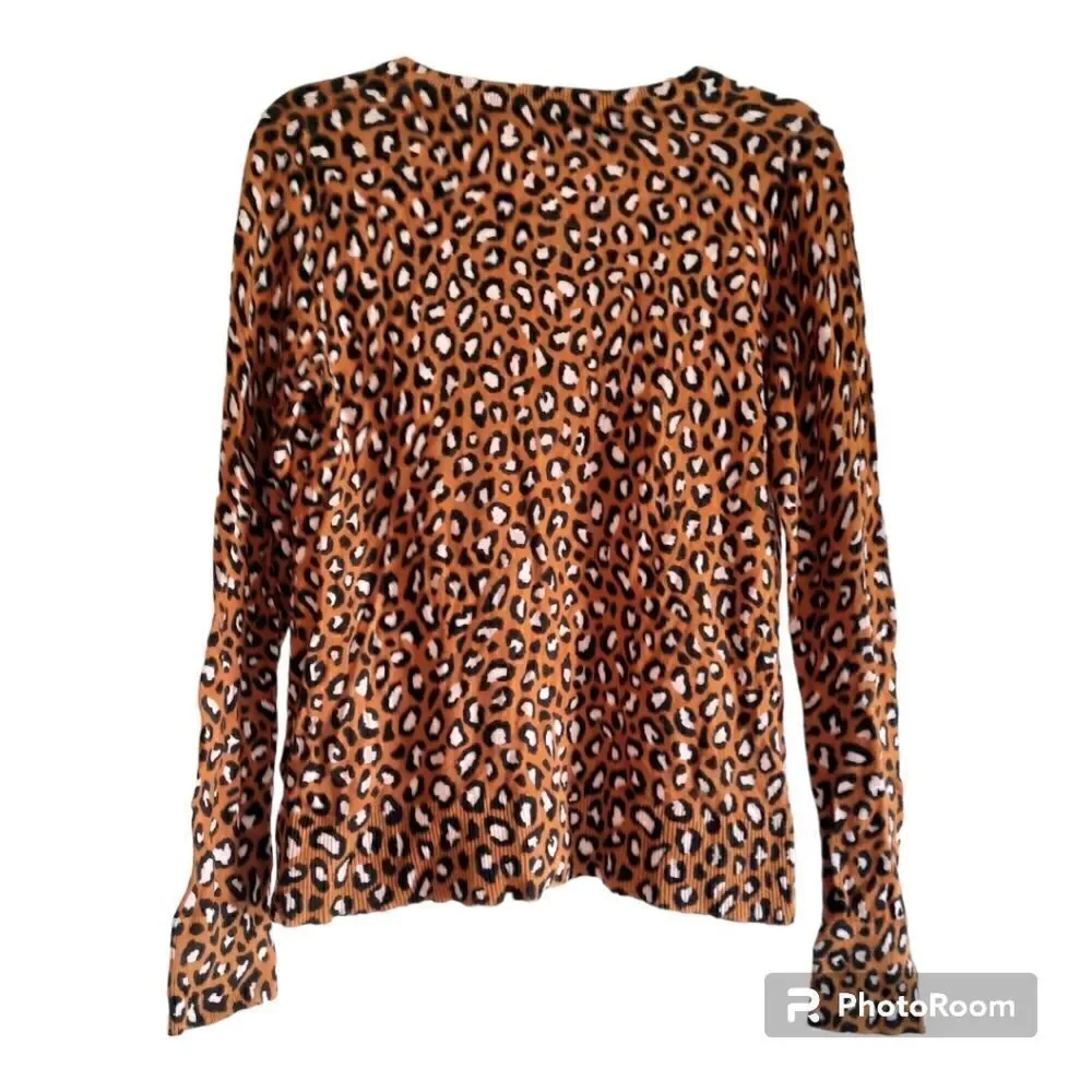 Old Navy Leopard Animal Print Cardigan Sweater